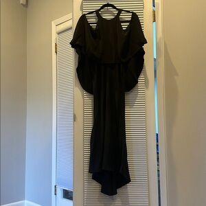 Kobi Halperin Black Ruffle-Trim Maxi Dress